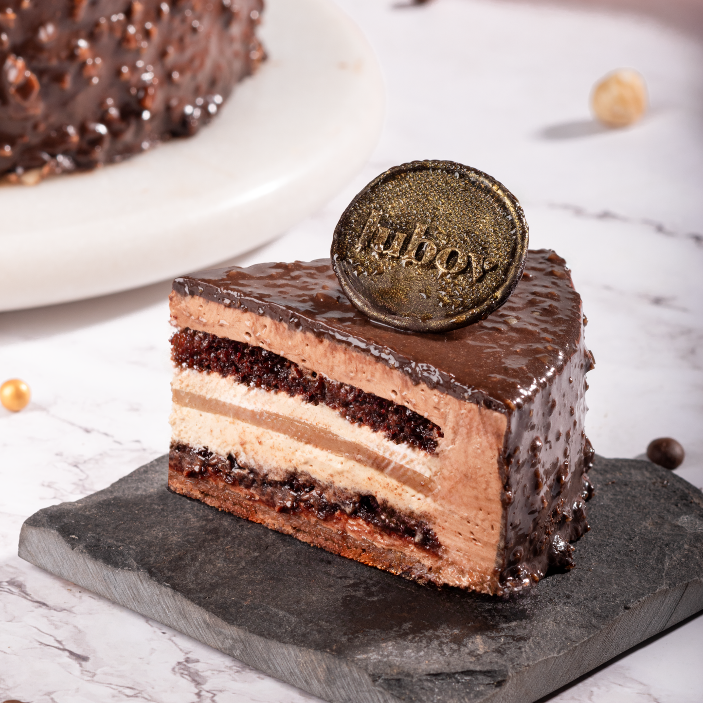 Hazelnut Mocha Mousse Cake