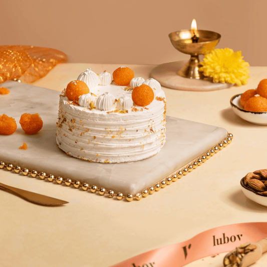 Motichoor Ladoo Cake: Sweetness Meets Modern Artistry