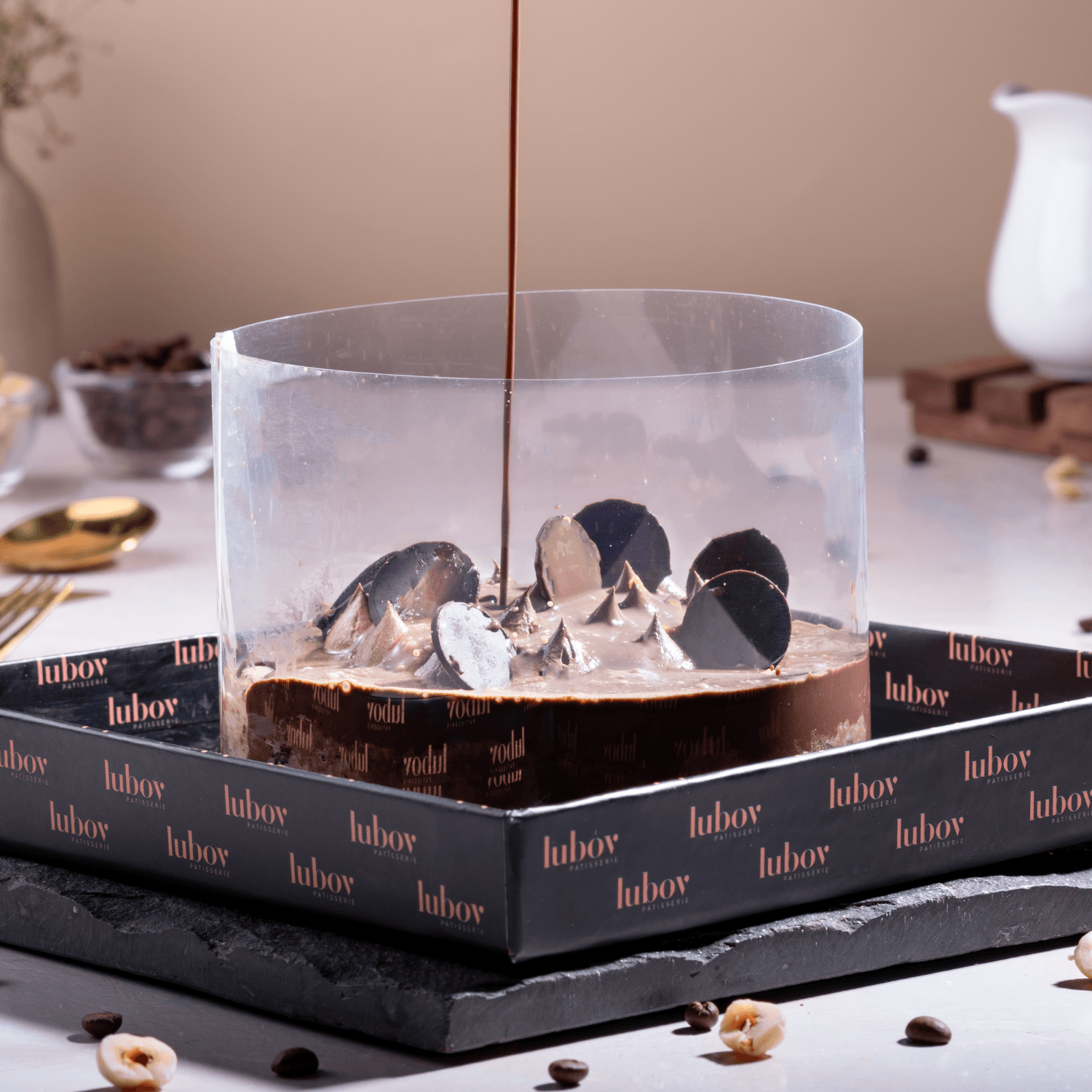 Hazelnut Pull Me Up Cake with Coffee Indulgence