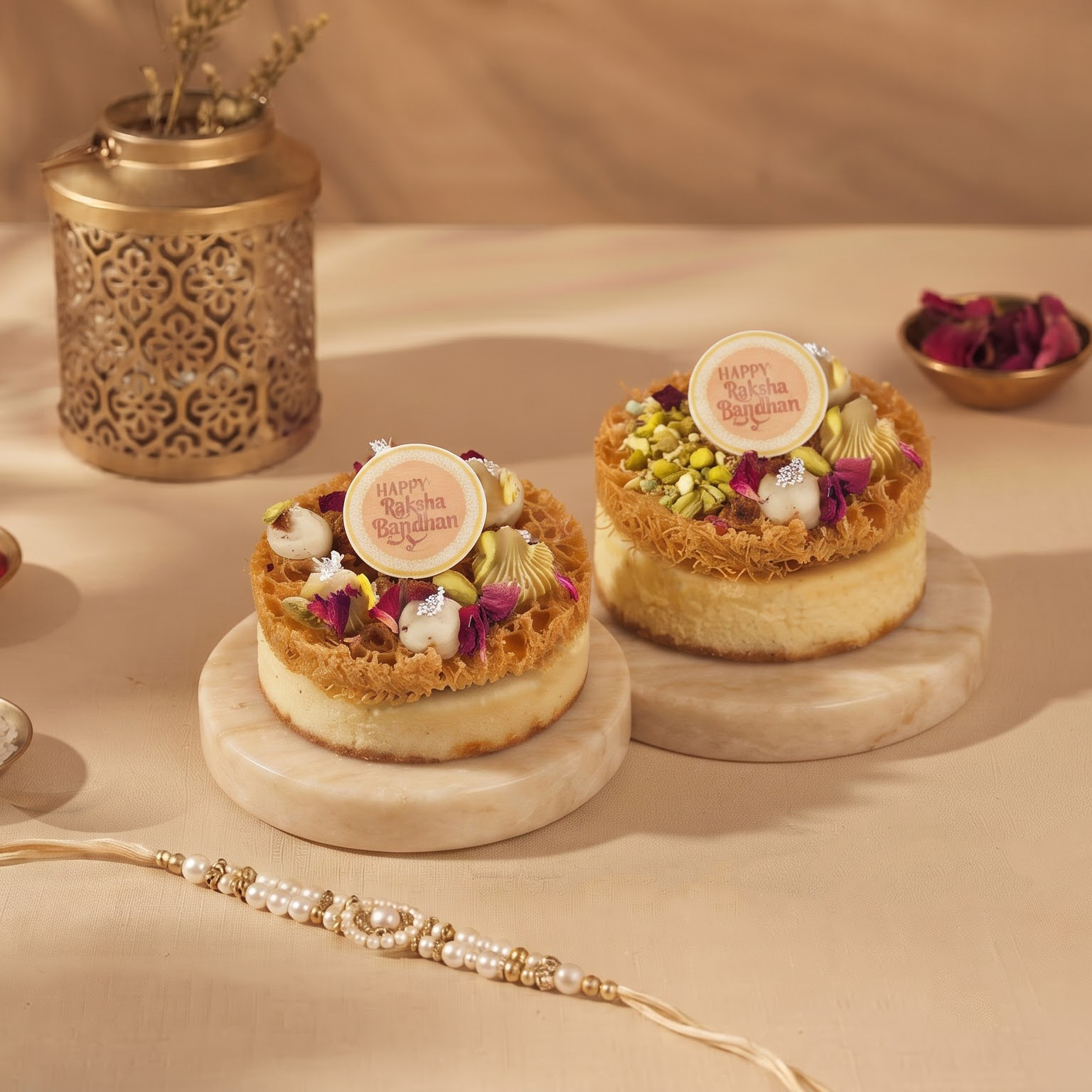Ghevar Cheesecake