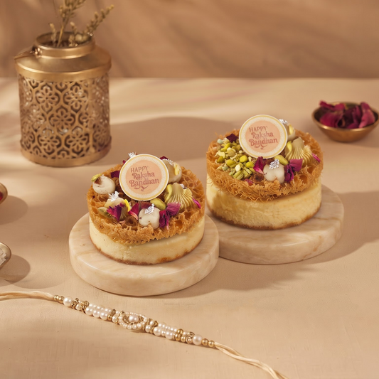 Ghevar Cheesecake